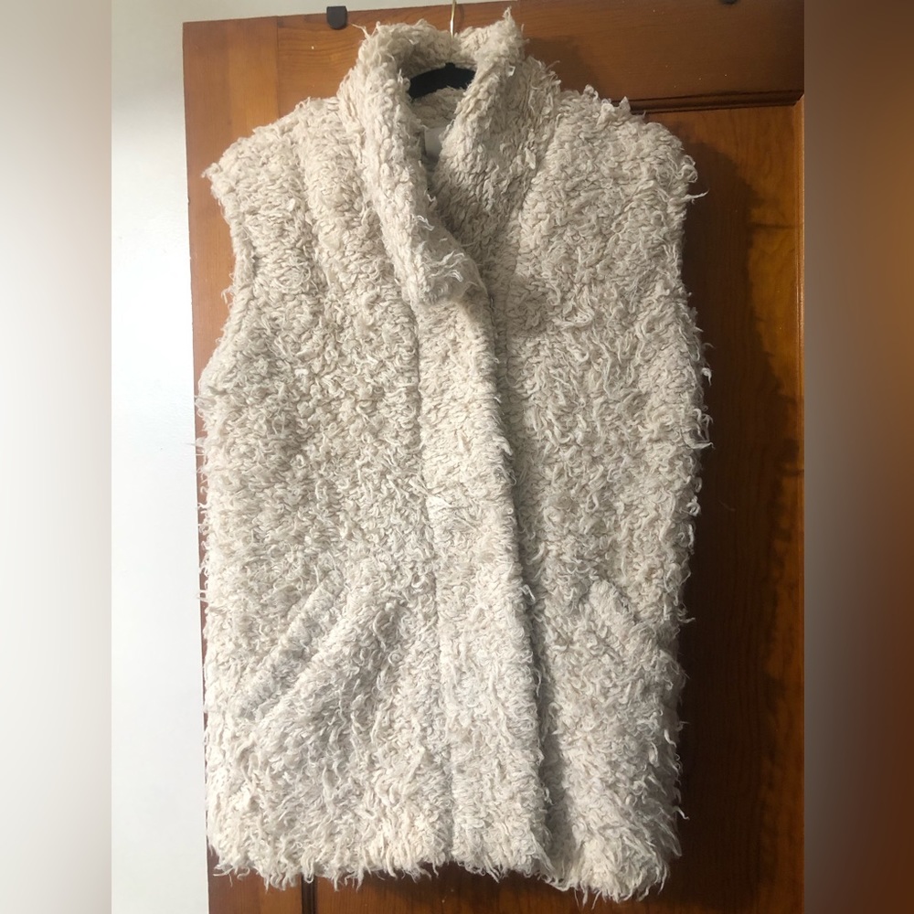 IRO Cream Faux Fur Vest Size 38
